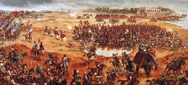 A painting of the Battle of Plassey, 1757